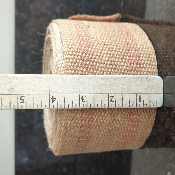 Upholstery Craft Jute Webbing Ribbon 27 yds x 3.5" Wide Tan Red - Picture 7 of 7